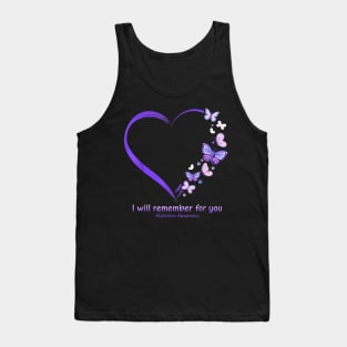 I Will Remember For You Butterfly Alzheimer's Awareness Tank Top